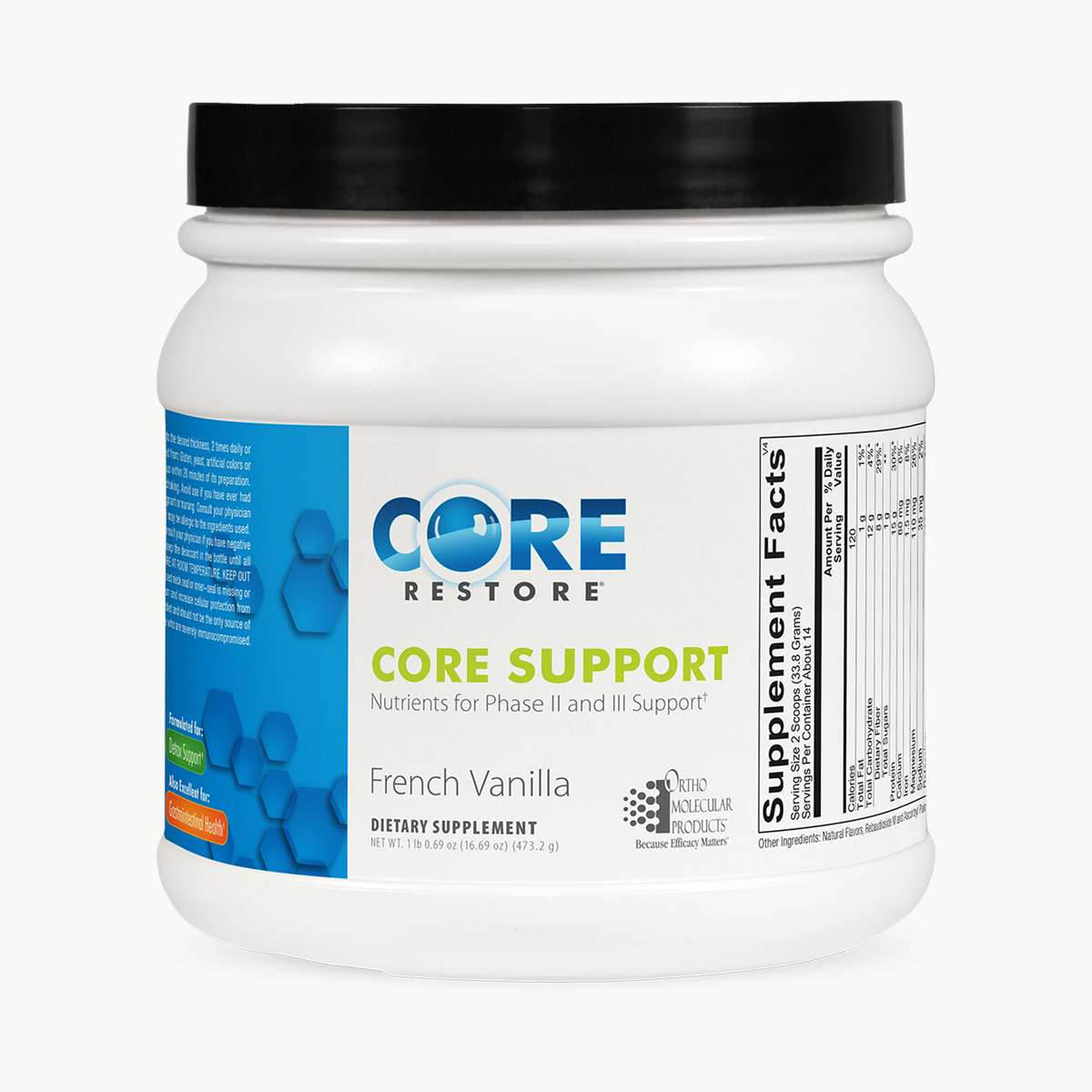 Ortho Molecular Products Core Support French Vanilla 14 Servings official uniform front v5 1200x1200