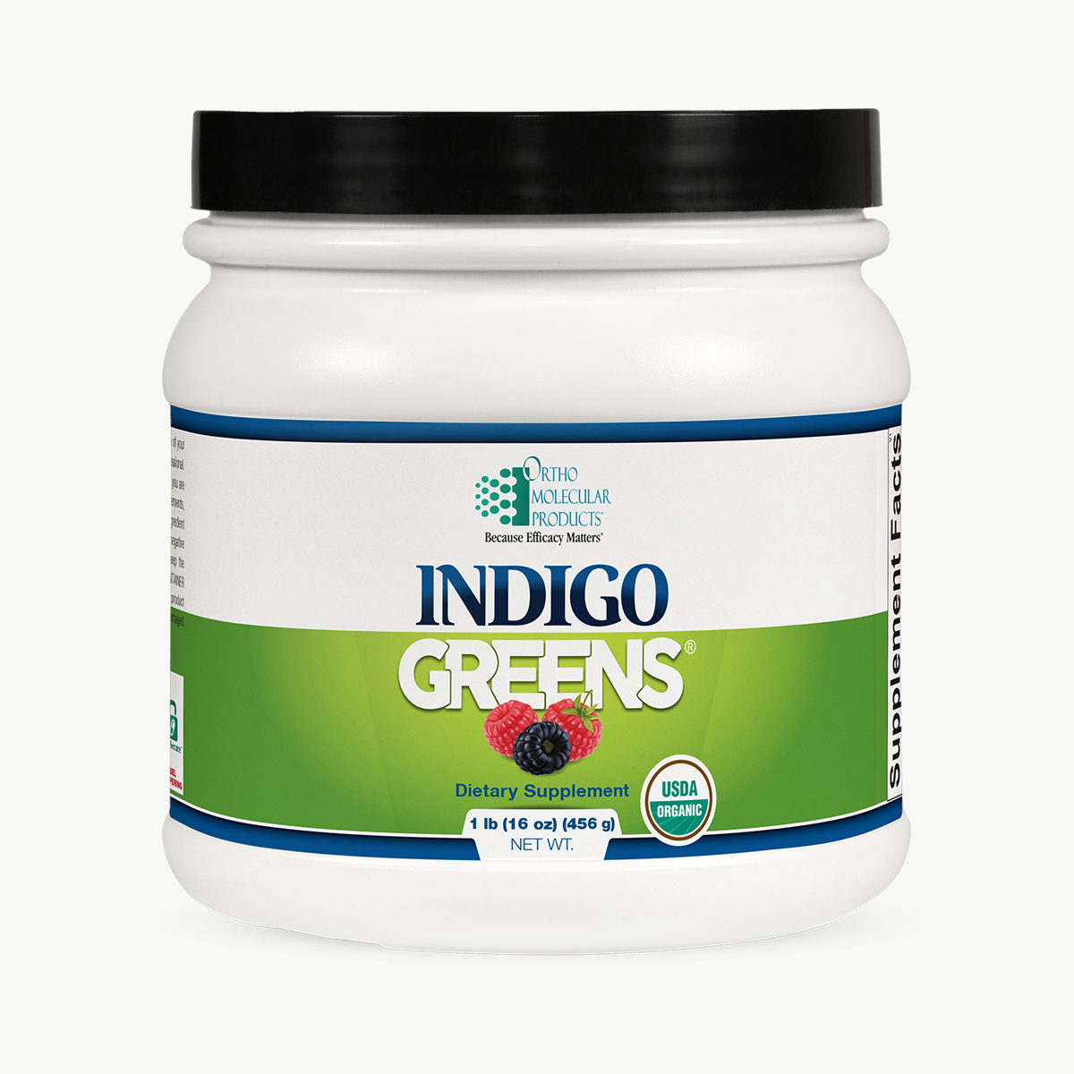 Ortho Molecular Products Indigo Greens Powder 60 Servings official uniform front v5 1200x1200