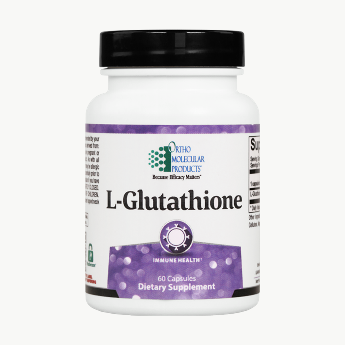 Ortho Molecular Products L-Glutathione 60 Capsules official uniform front v5 1200x1200