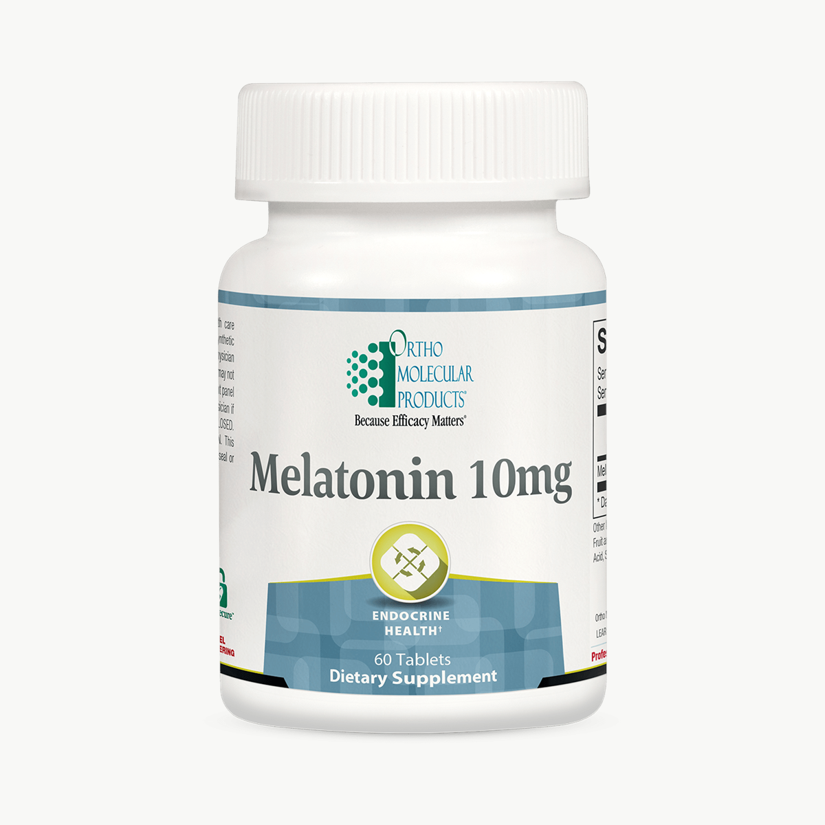 Ortho Molecular Products Melatonin 10 mg 60 Tablets official uniform front v5 1200x1200