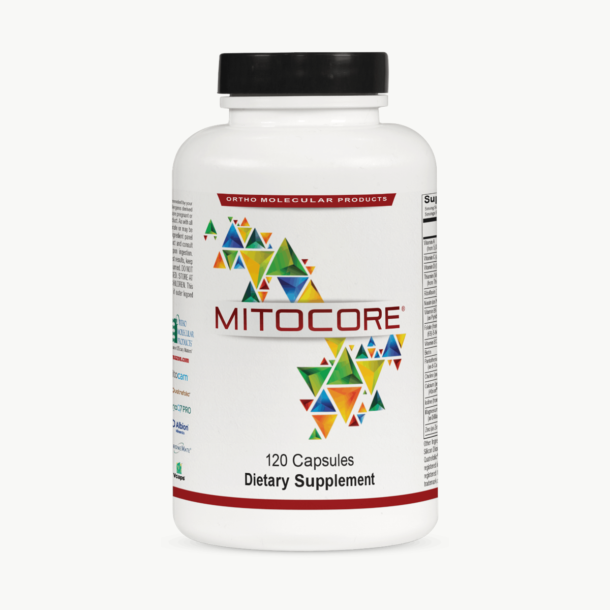 Ortho Molecular Products MitoCORE 120 Capsules official uniform front v5 1200x1200