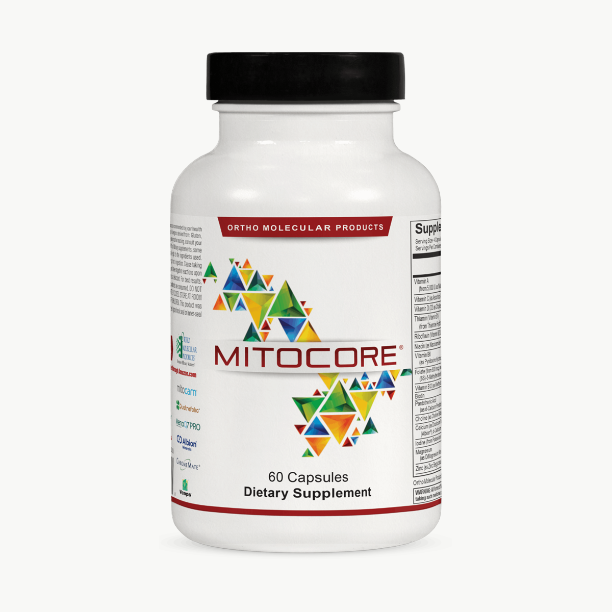 Ortho Molecular Products MitoCORE 60 Capsules official uniform front v5 1200x1200