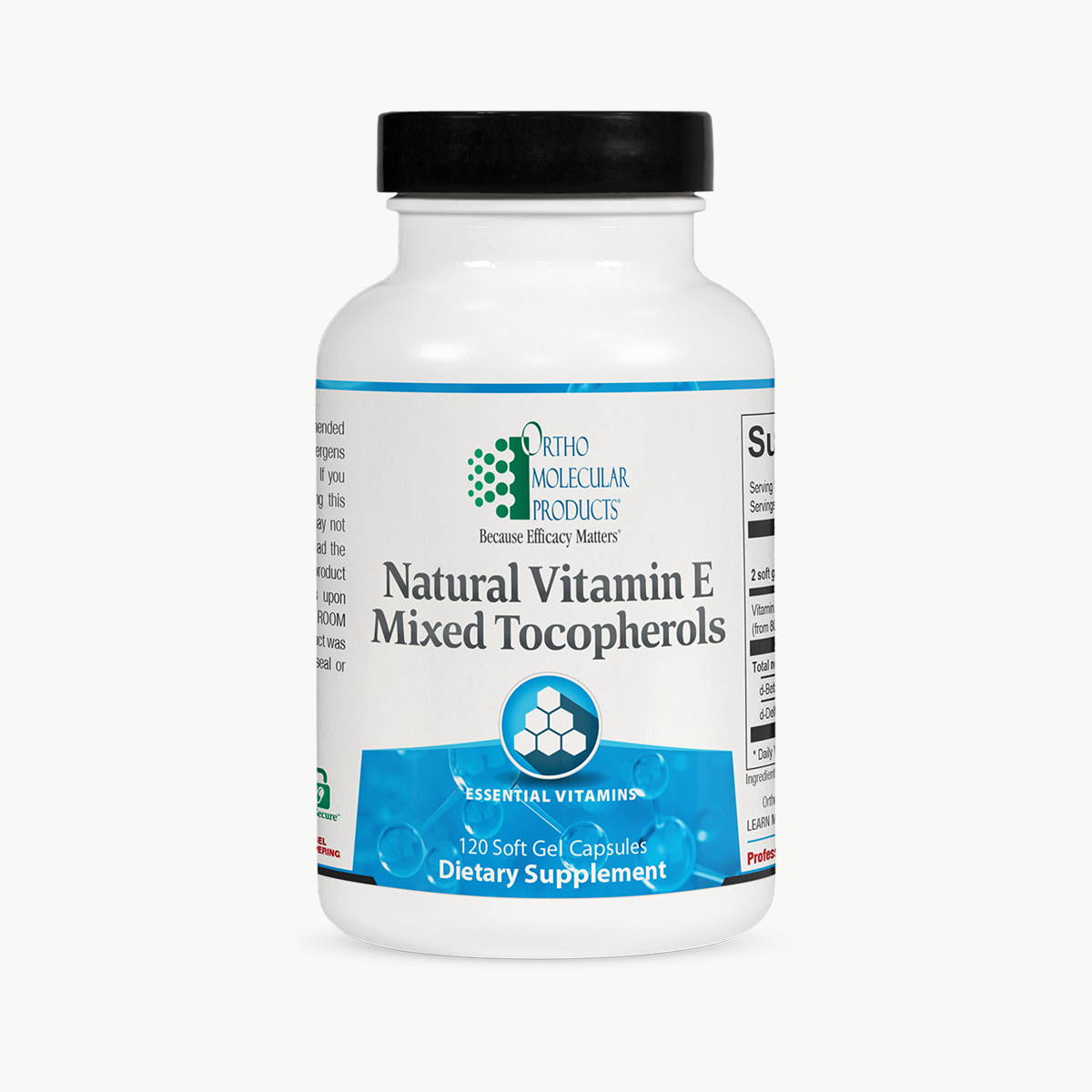 Ortho Molecular Products Natural Vitamin E Mixed 120 Softgels official uniform front v5 1200x1200