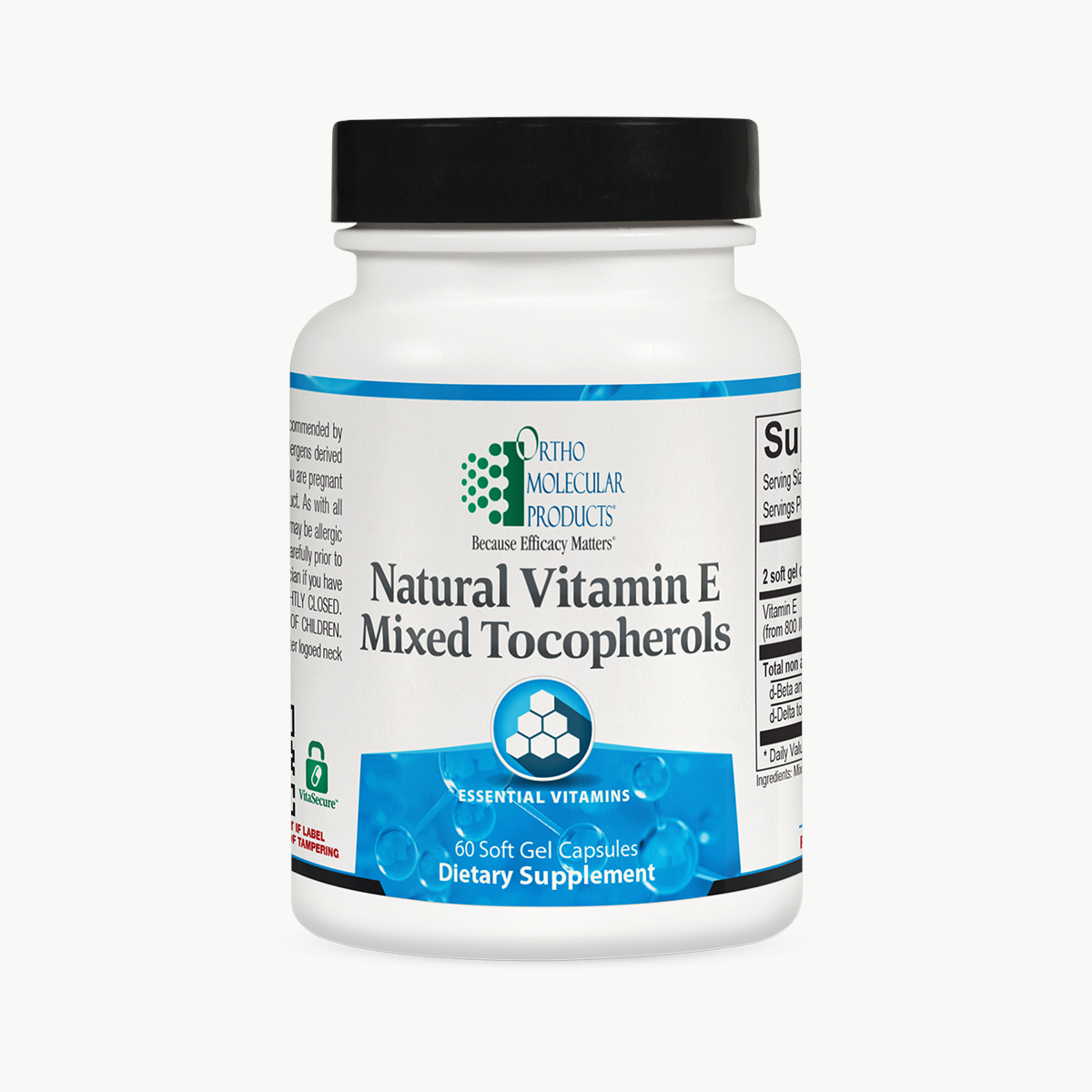 Ortho Molecular Products Natural Vitamin E Mixed 60 Softgels official uniform front v5 1200x1200