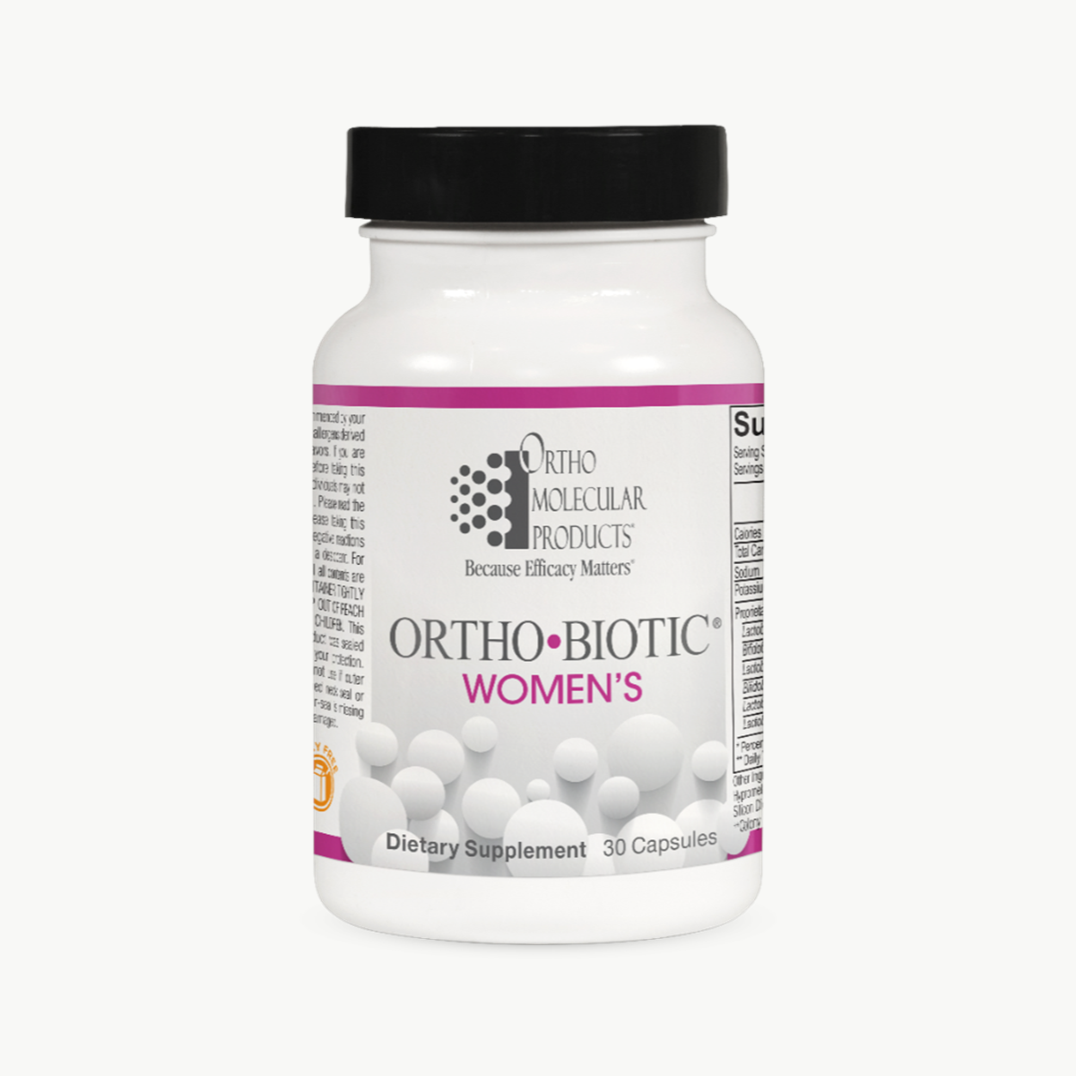 Ortho Molecular Products Ortho Biotic Women's 30 Capsules official uniform front v5 1200x1200