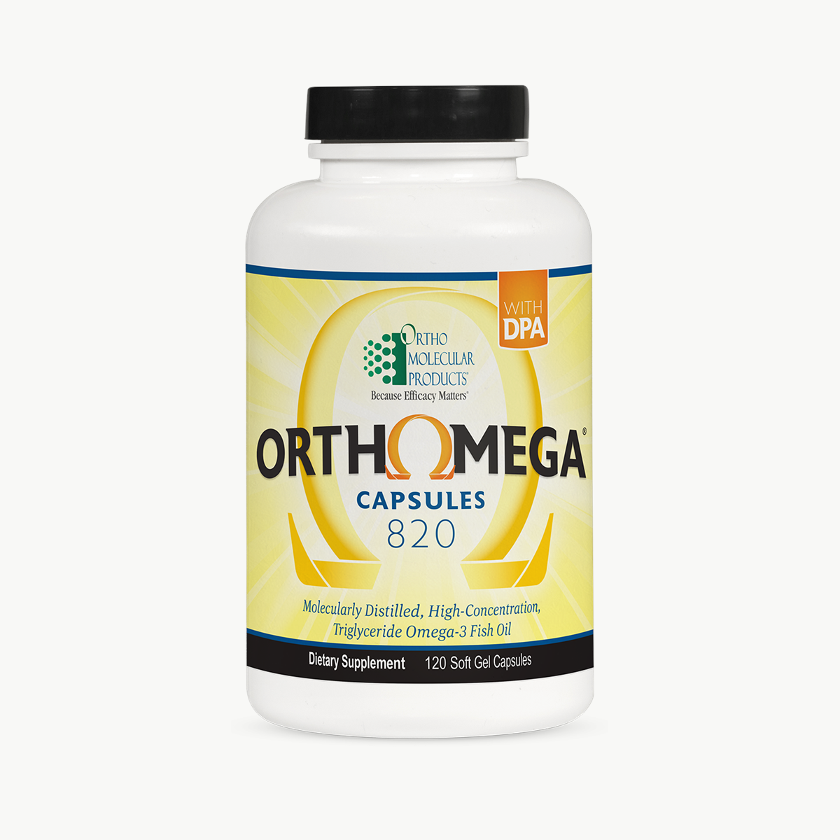 Ortho Molecular Products Orthomega 820 120 Soft Gels official uniform front v5 1200x1200