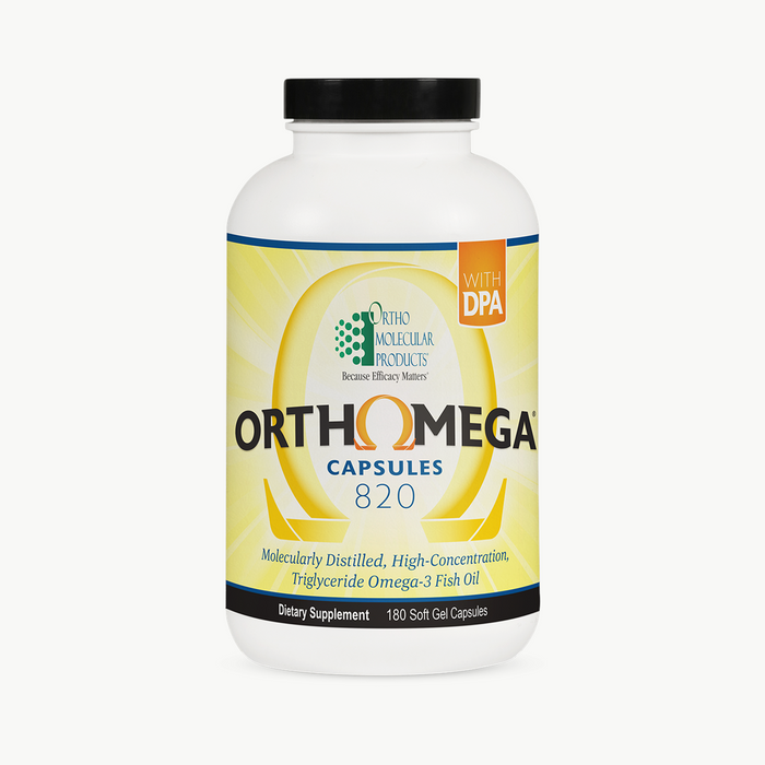 Ortho Molecular Products Orthomega 820 180 Soft Gels official uniform front v5 1200x1200