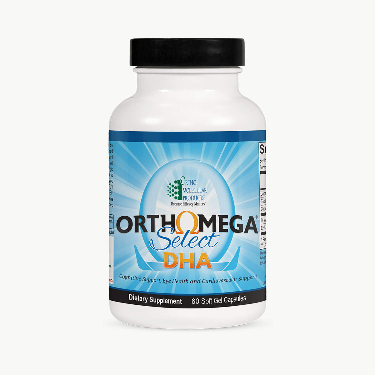 Ortho Molecular Products Orthomega Select DHA 60 Soft Gels official uniform front v5 1200x1200