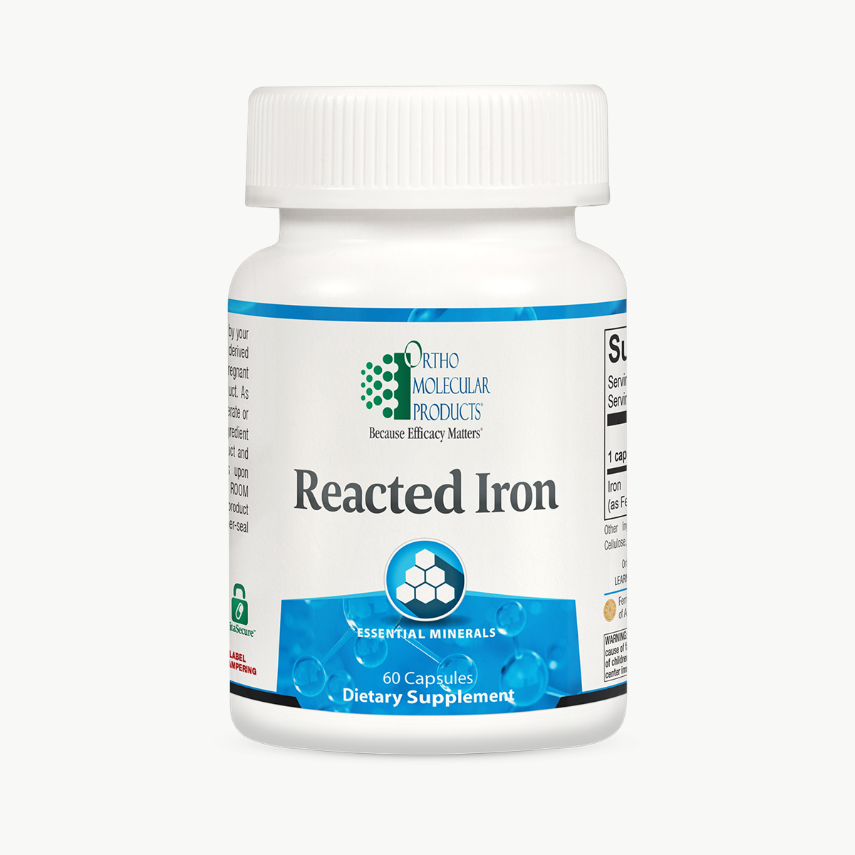 Ortho Molecular Products Reacted Iron 60 Capsules official uniform front v5 1200x1200