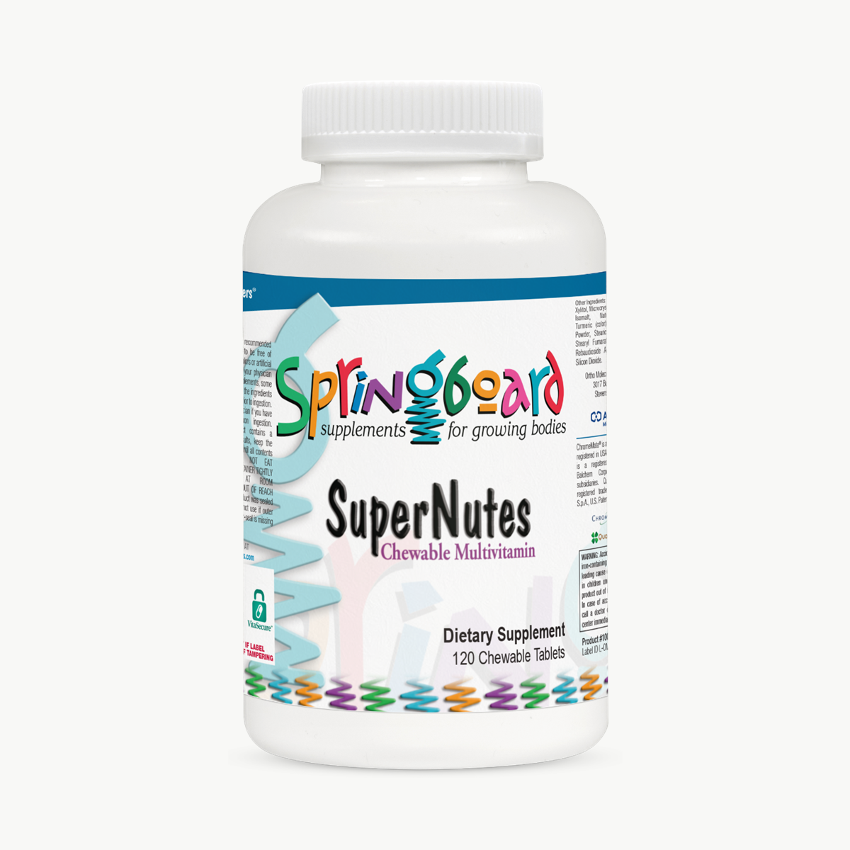 Ortho Molecular Products SuperNutes 120 Chewable Tablets official uniform front v5 1200x1200