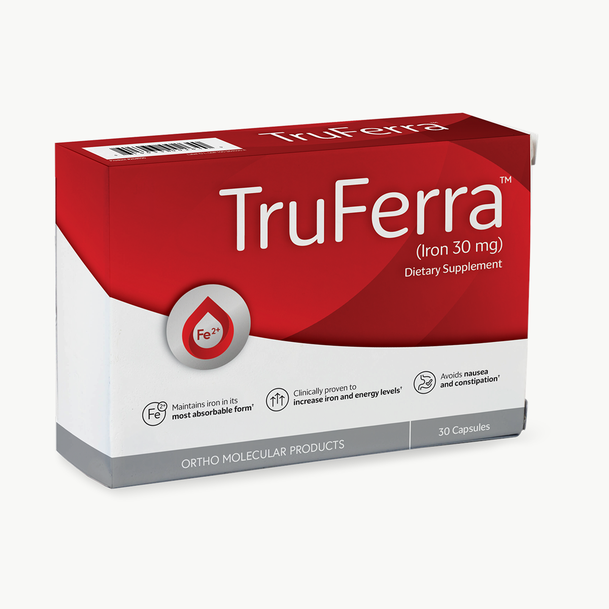 Ortho Molecular Products TruFerra 30 Capsules official uniform front v5 1200x1200