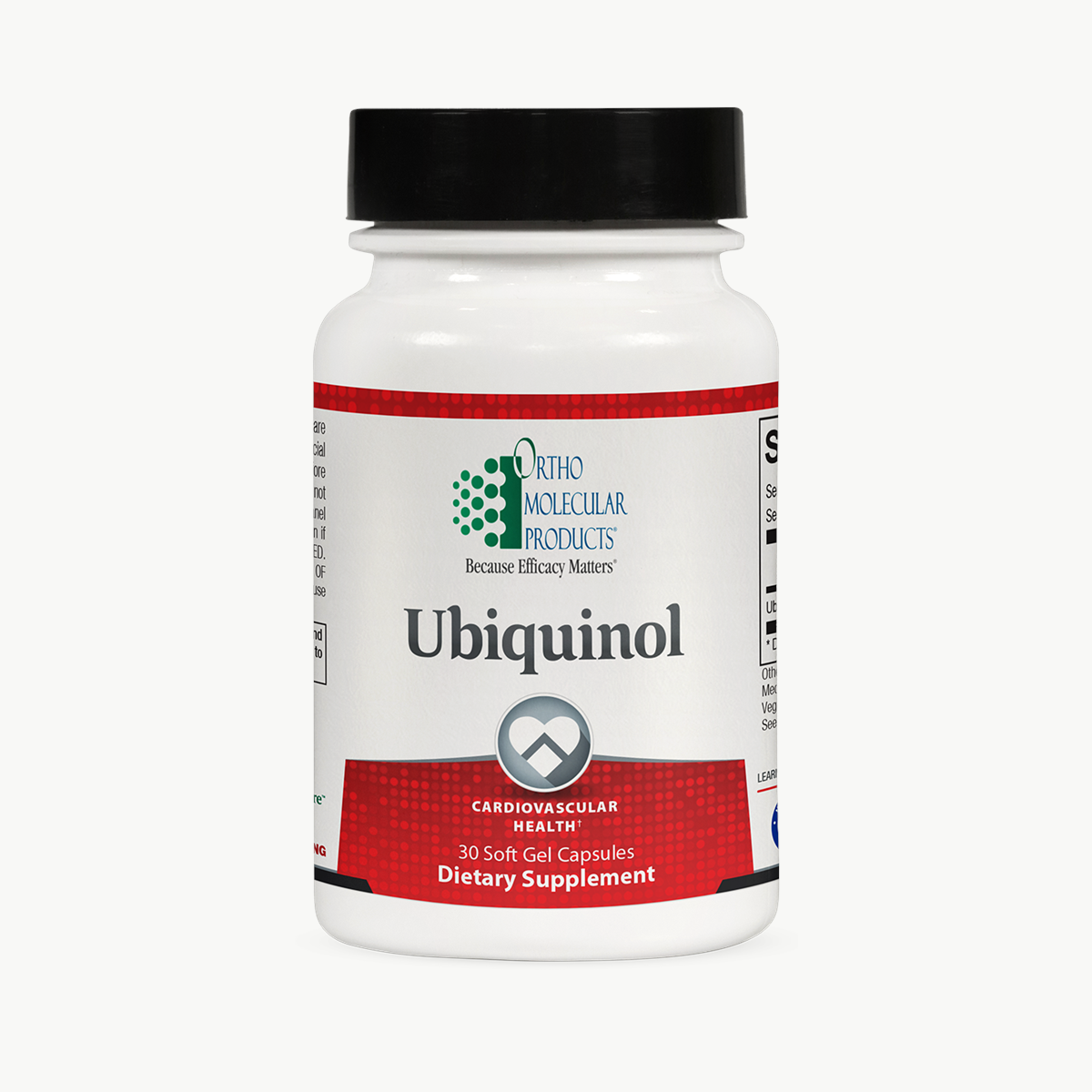 Ortho Molecular Products Ubiquinol 30 Soft Gels official uniform front v5 1200x1200