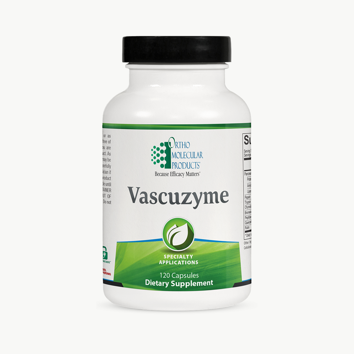 Ortho Molecular Products Vascuzyme 120 Capsules official uniform front v5 1200x1200