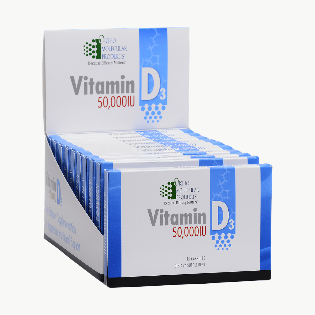 Ortho Molecular Products Vitamin D3 50,000 IU 10 x 15-ct Blisters official uniform front v5 1200x1200