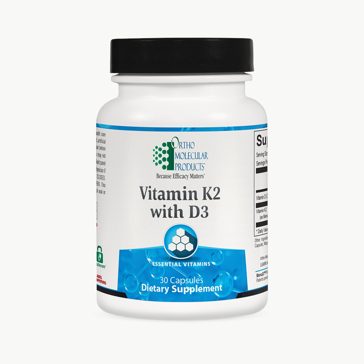 Ortho Molecular Products Vitamin K2 with D3 30 Capsules official uniform front v5 1200x1200