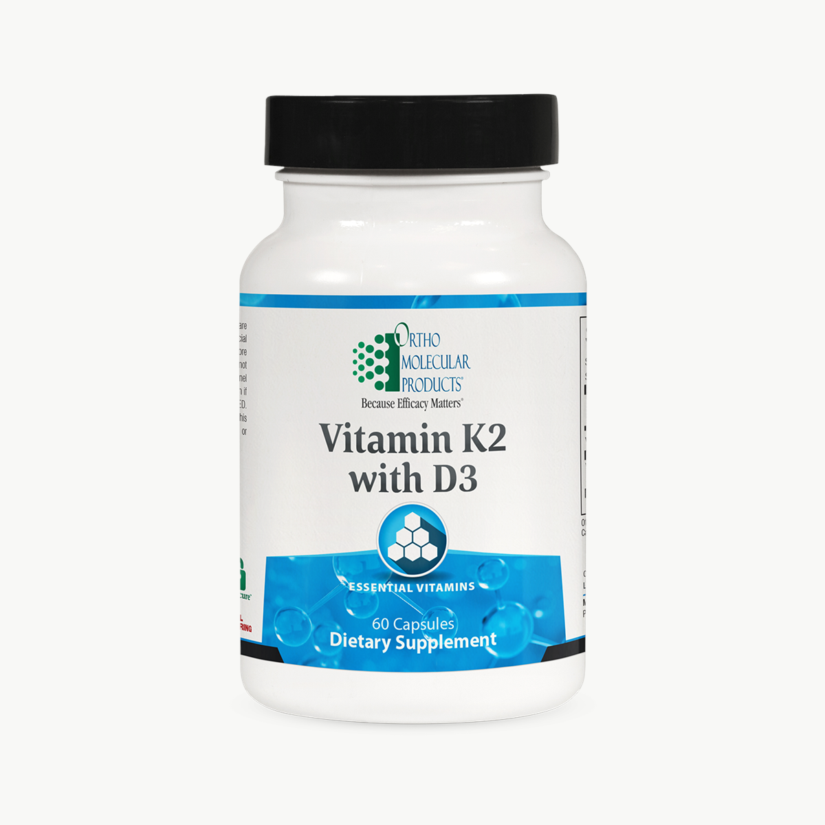 Ortho Molecular Products Vitamin K2 with D3 60 Capsules official uniform front v5 1200x1200