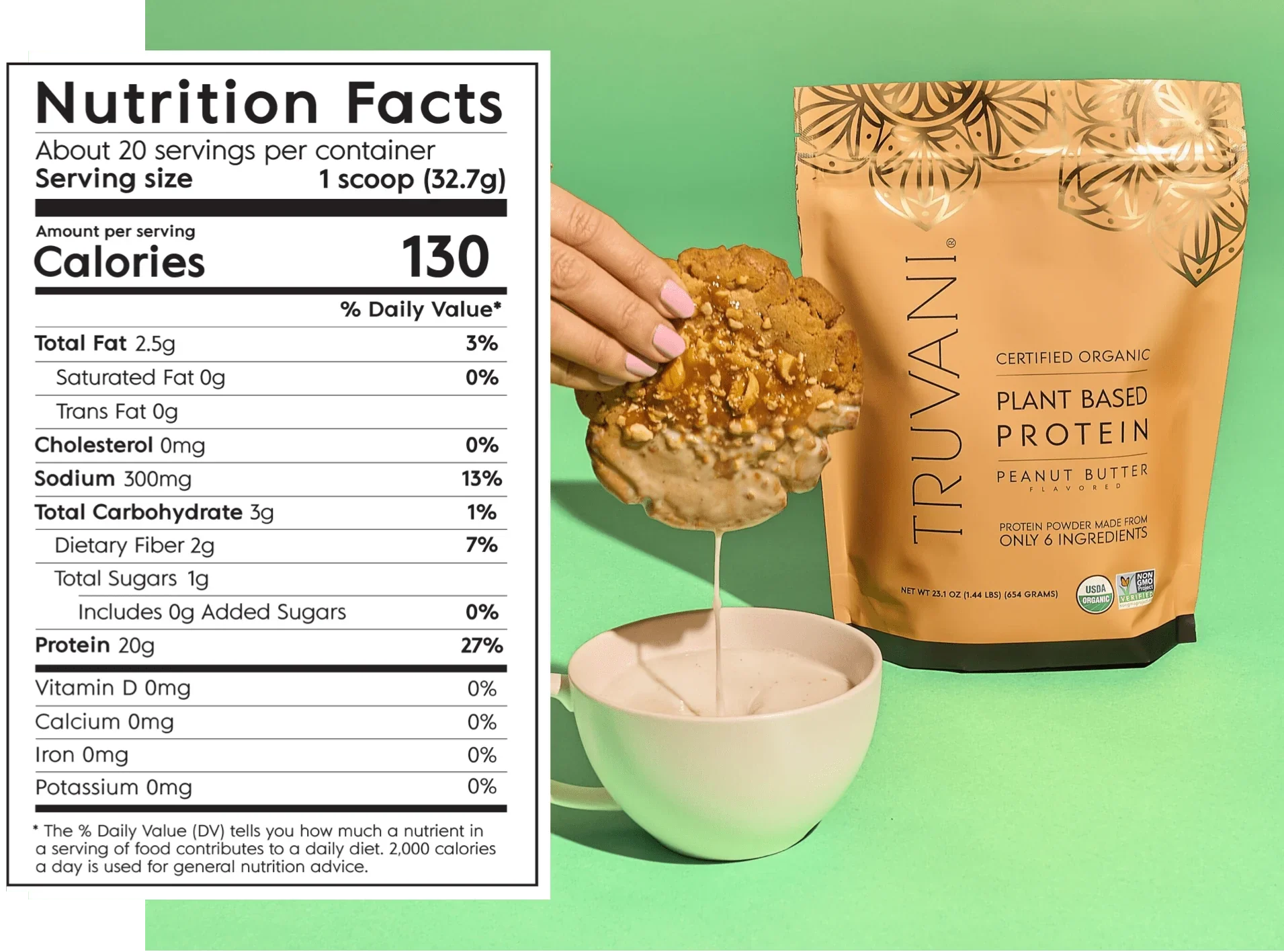Truvani Matcha Plant Protein Powder 20 Servings