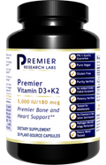 Premier Research Labs Vitamin D3 + K2 30 Capsules bottle front