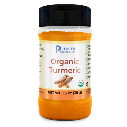 Premier Research Labs Organic Turmeric Powder 1.3 oz bottle front