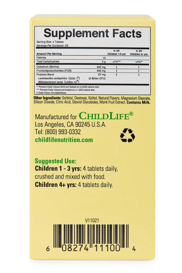 ChildLife ChildBiotics Probiotics with Colostrum 92 Tablets