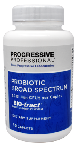 Progressive Professional Probiotic Broad Spectrum 30 Caplets bottle front