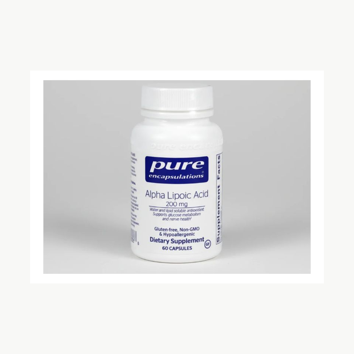 Pure Encapsulations Alpha Lipoic Acid 200 mg 60 Capsules official front label