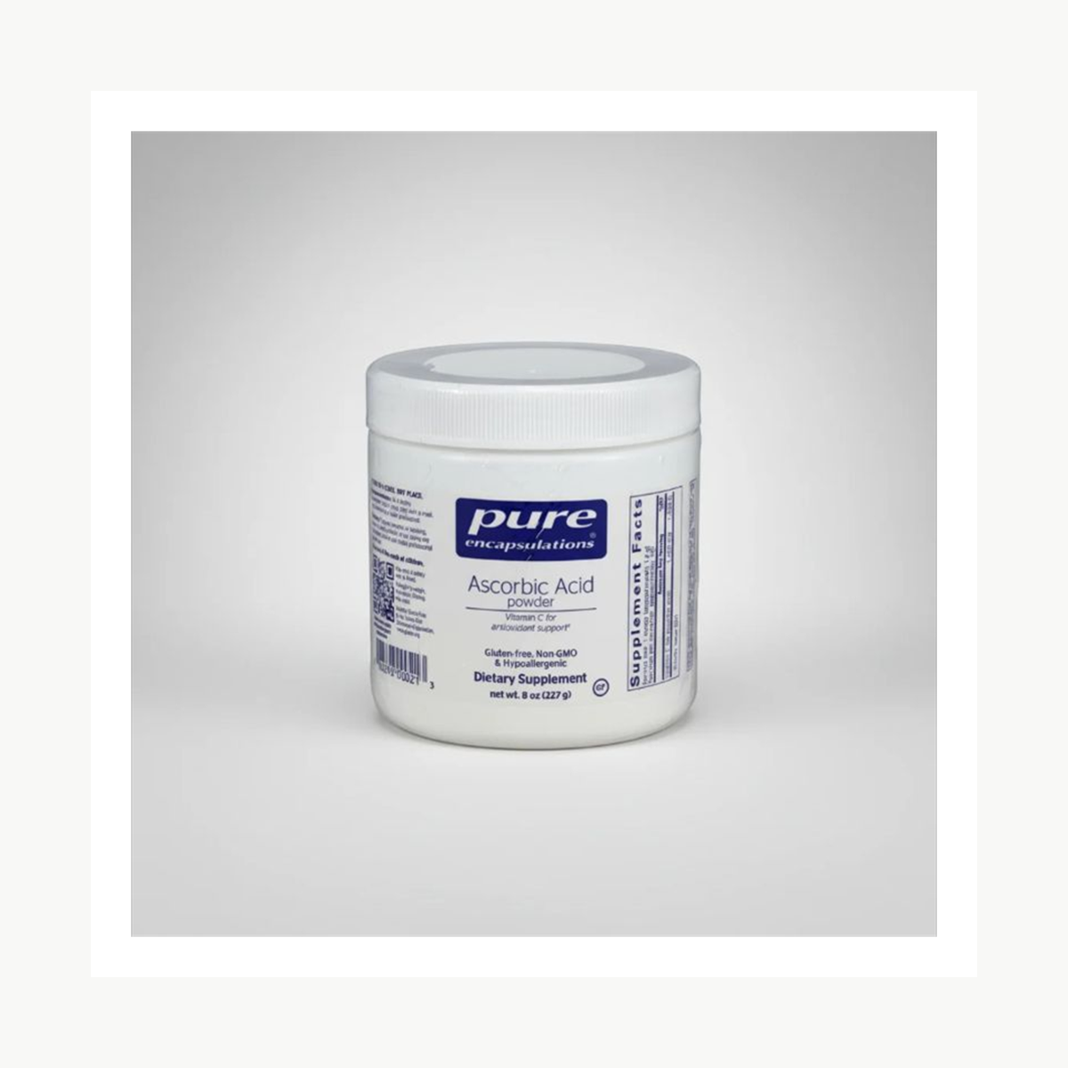 Pure Encapsulations Ascorbic Acid Powder - 8 oz 227 Grams official front label
