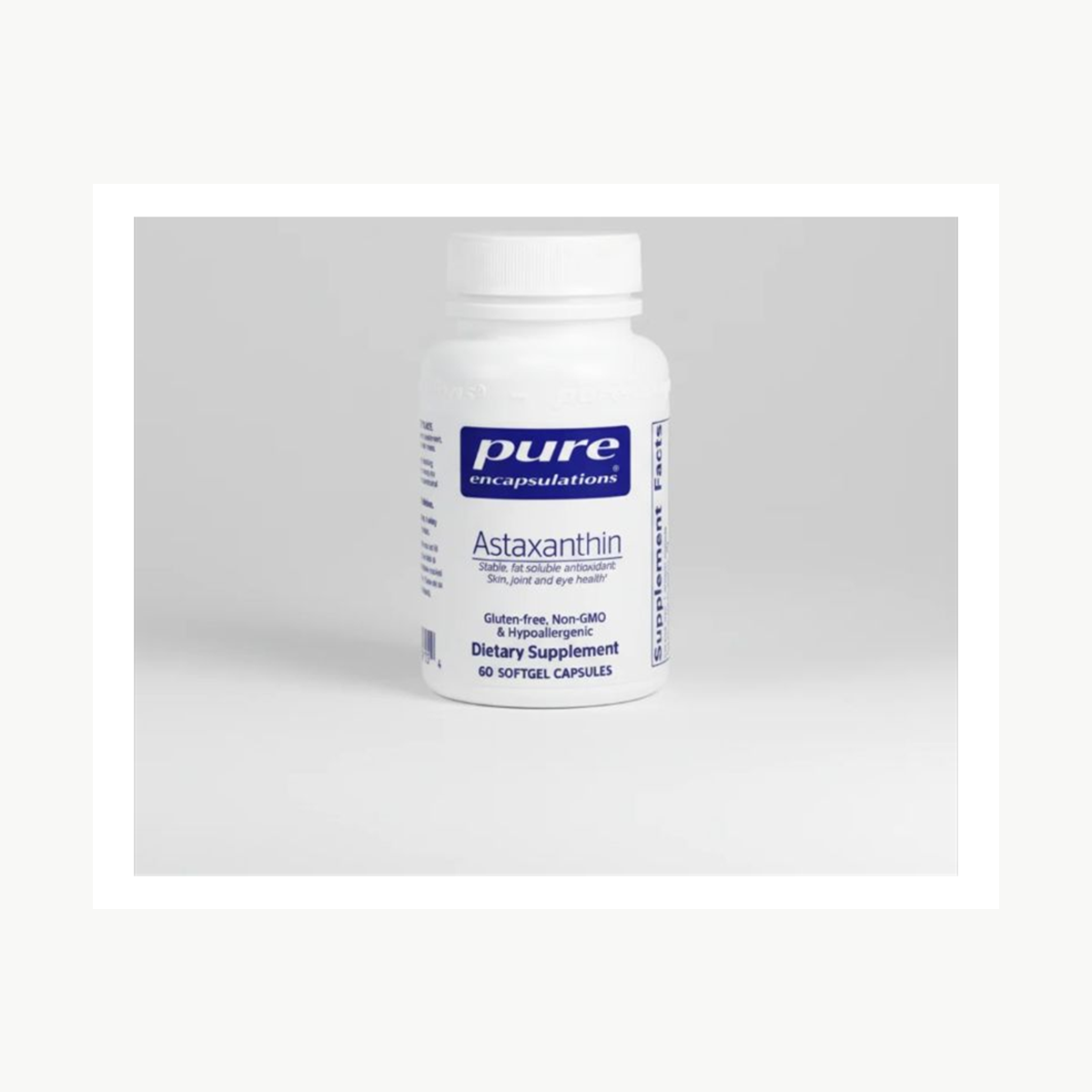 Pure Encapsulations Astaxanthin - 60 Softgel Capsules official front label