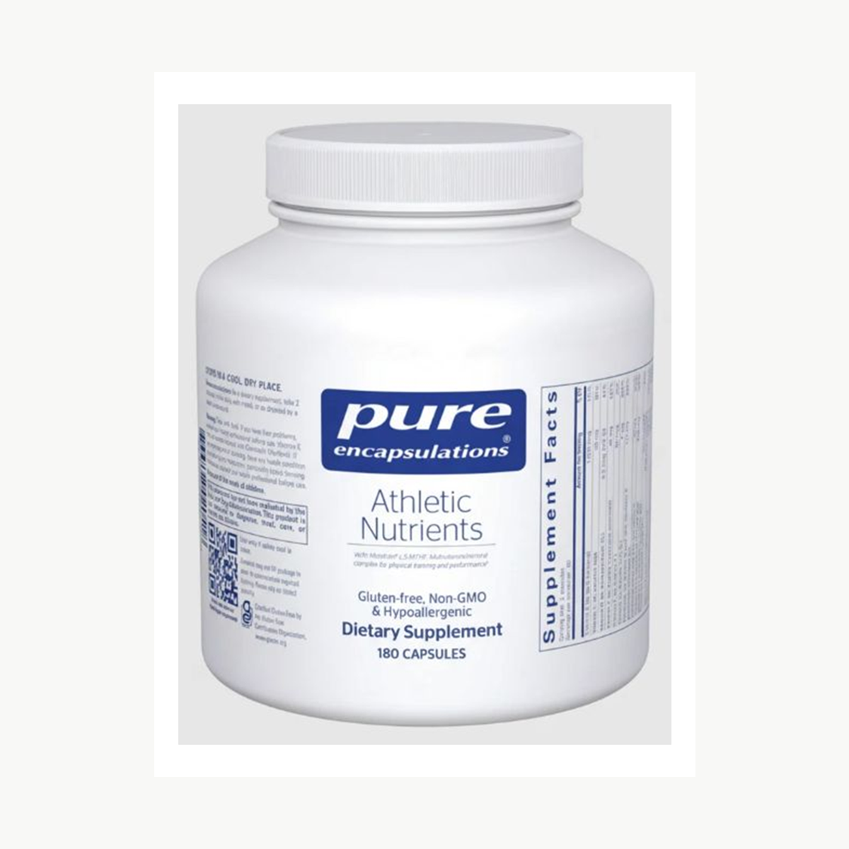 Pure Encapsulations Athletic Nutrients - 180 Capsules official front label