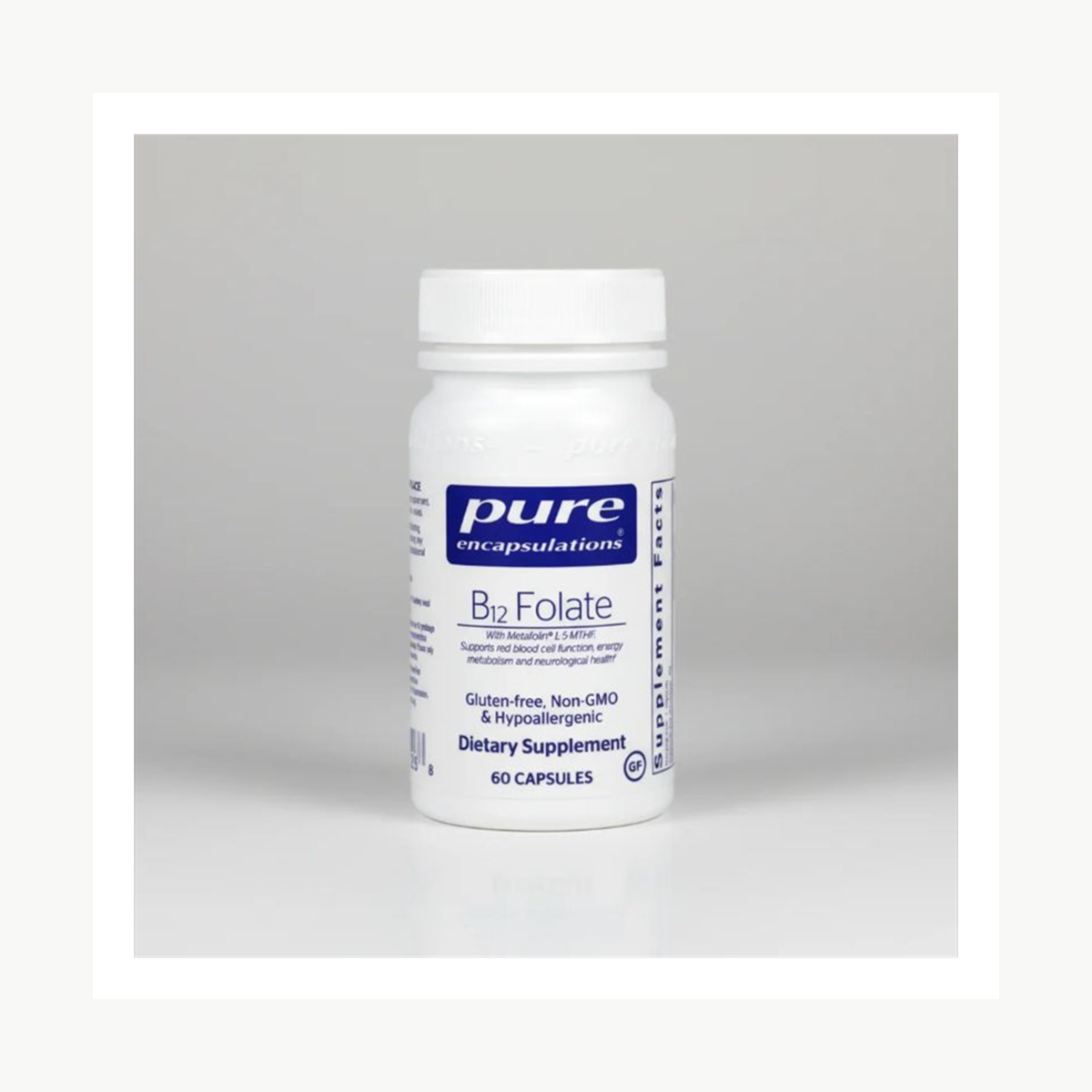 Pure Encapsulations B12 Folate 60 Capsules official front label