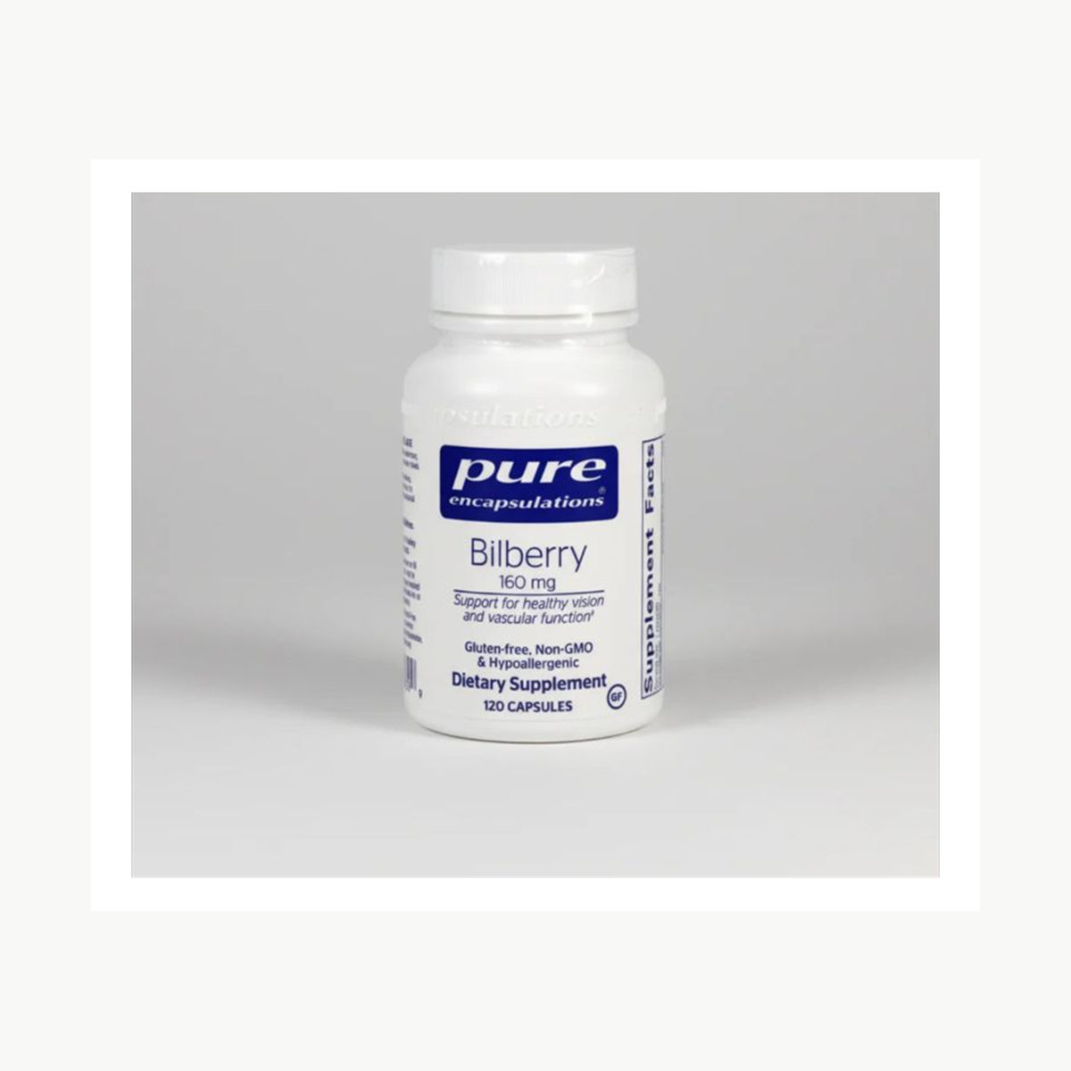 Pure Encapsulations Bilberry 160 mg - 120 Capsules official front label