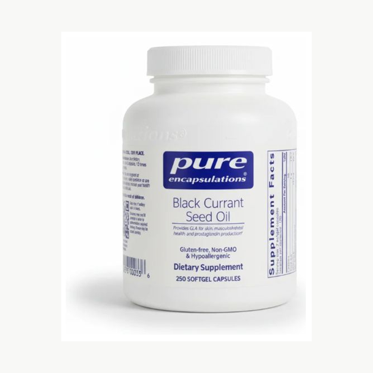 Pure Encapsulations Black Currant Seed Oil - 250 Softgel Capsules official front label