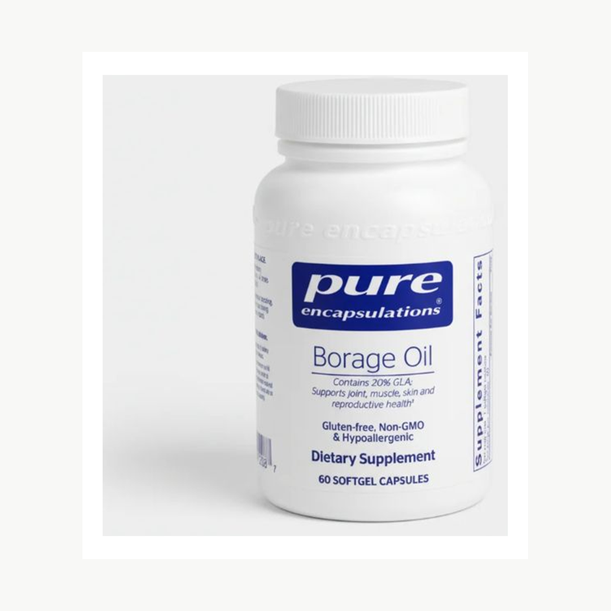Pure Encapsulations Borage Oil - 60 Softgel Capsules official front label