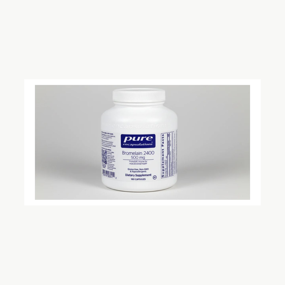Pure Encapsulations Bromelain 2400 500 mg - 180 Capsules official front label