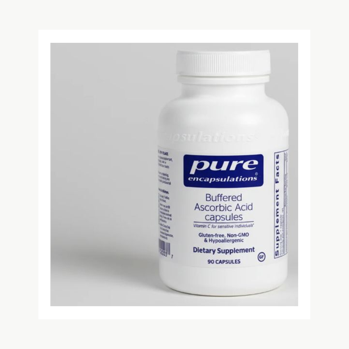 Pure Encapsulations Buffered Ascorbic Acid - 90 Capsules official front label