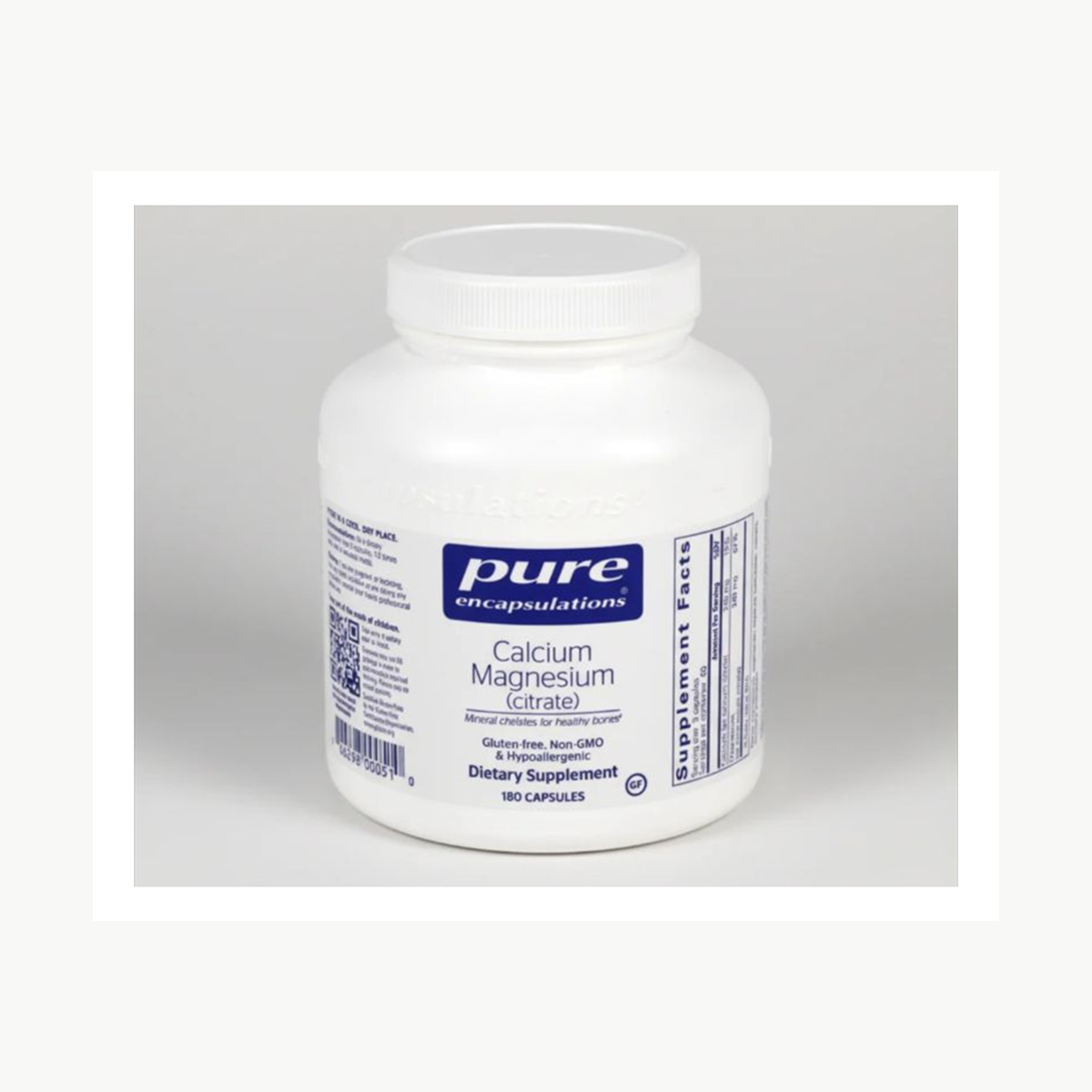 Pure Encapsulations Calcium Magnesium (citrate) - 180 Capsules official front label