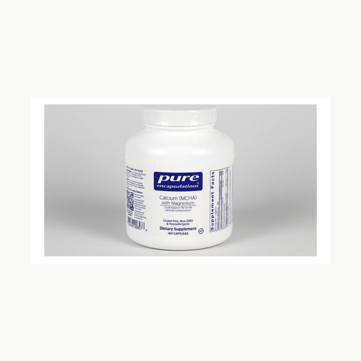 Pure Encapsulations Calcium (MCHA) with Magnesium - 180 Capsules official front label