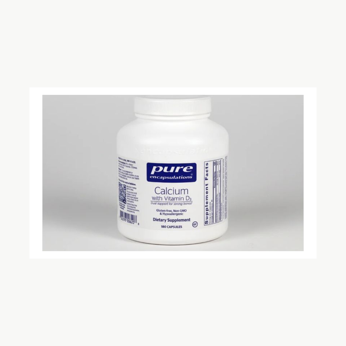 Pure Encapsulations Calcium with Vitamin D3 - 180 Capsules official front label