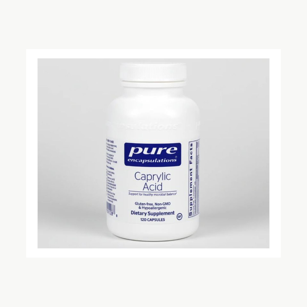 Pure Encapsulations Caprylic Acid 120 Capsules official front label