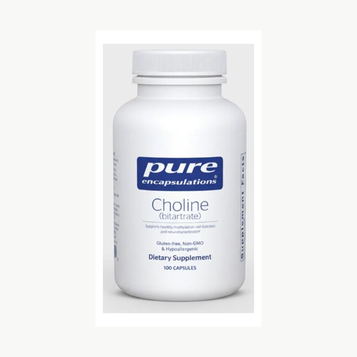 Pure Encapsulations Choline (bitartrate) - 100 Capsules official front label