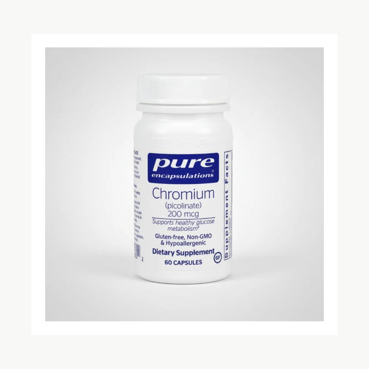 Pure Encapsulations Chromium (picolinate) 200 mcg - 60 Capsules official front label