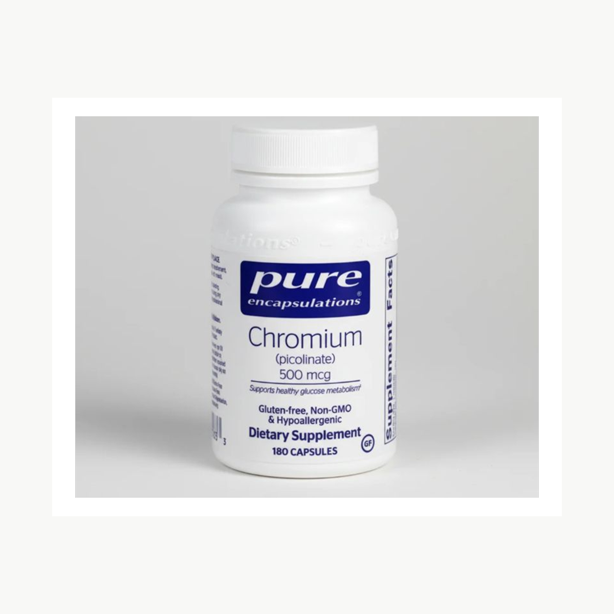 Pure Encapsulations Chromium (Picolinate) 500 mcg - 180 Capsules official front label