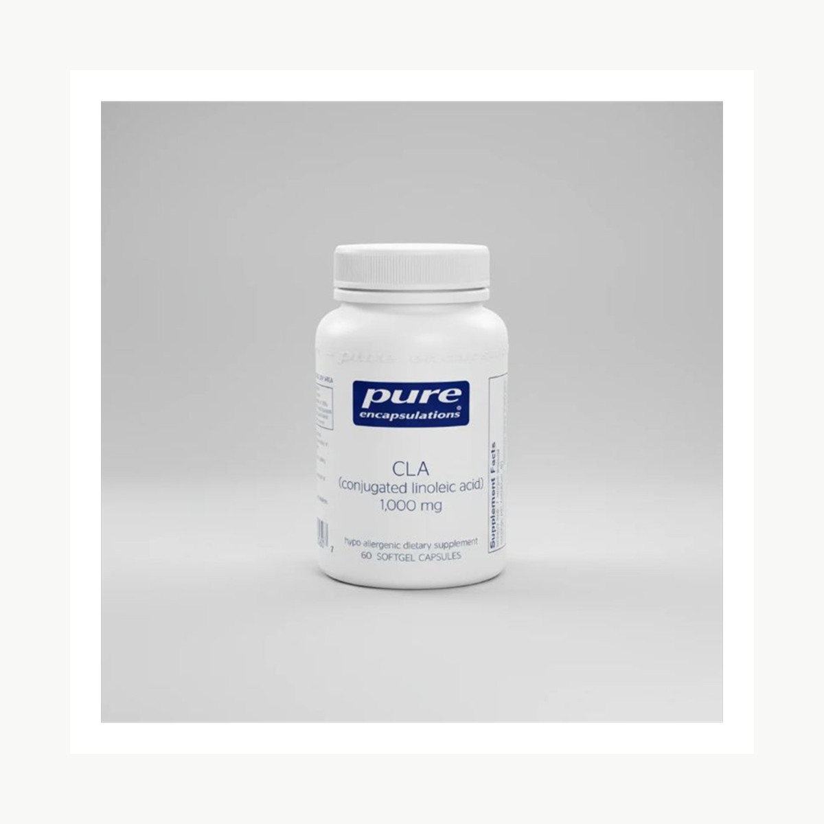 Pure Encapsulations CLA (Conjugated Linoleic Acid) 1,000 mg - 60 Softgel Capsules official front label