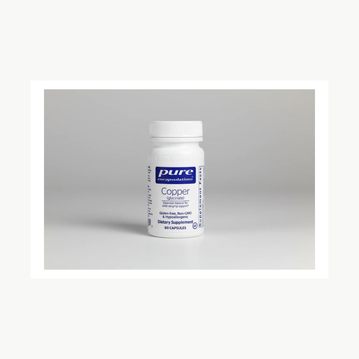 Pure Encapsulations Copper (Glycinate) - 60 Capsules official front label
