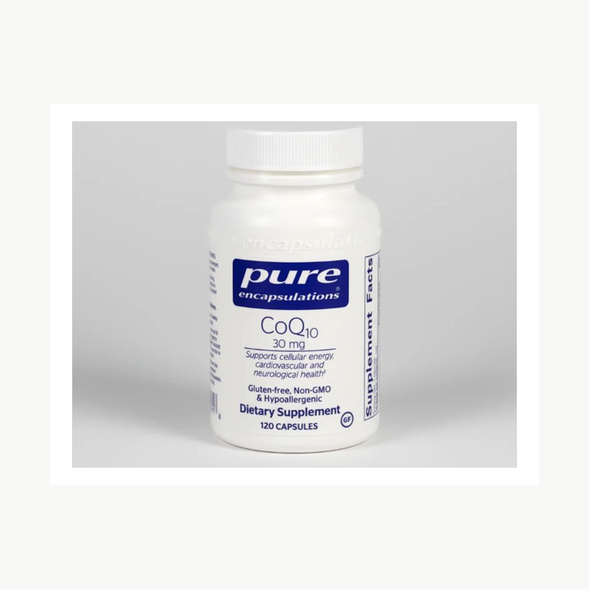 Pure Encapsulations CoQ10 - 30 mg - 120 Capsules official front label