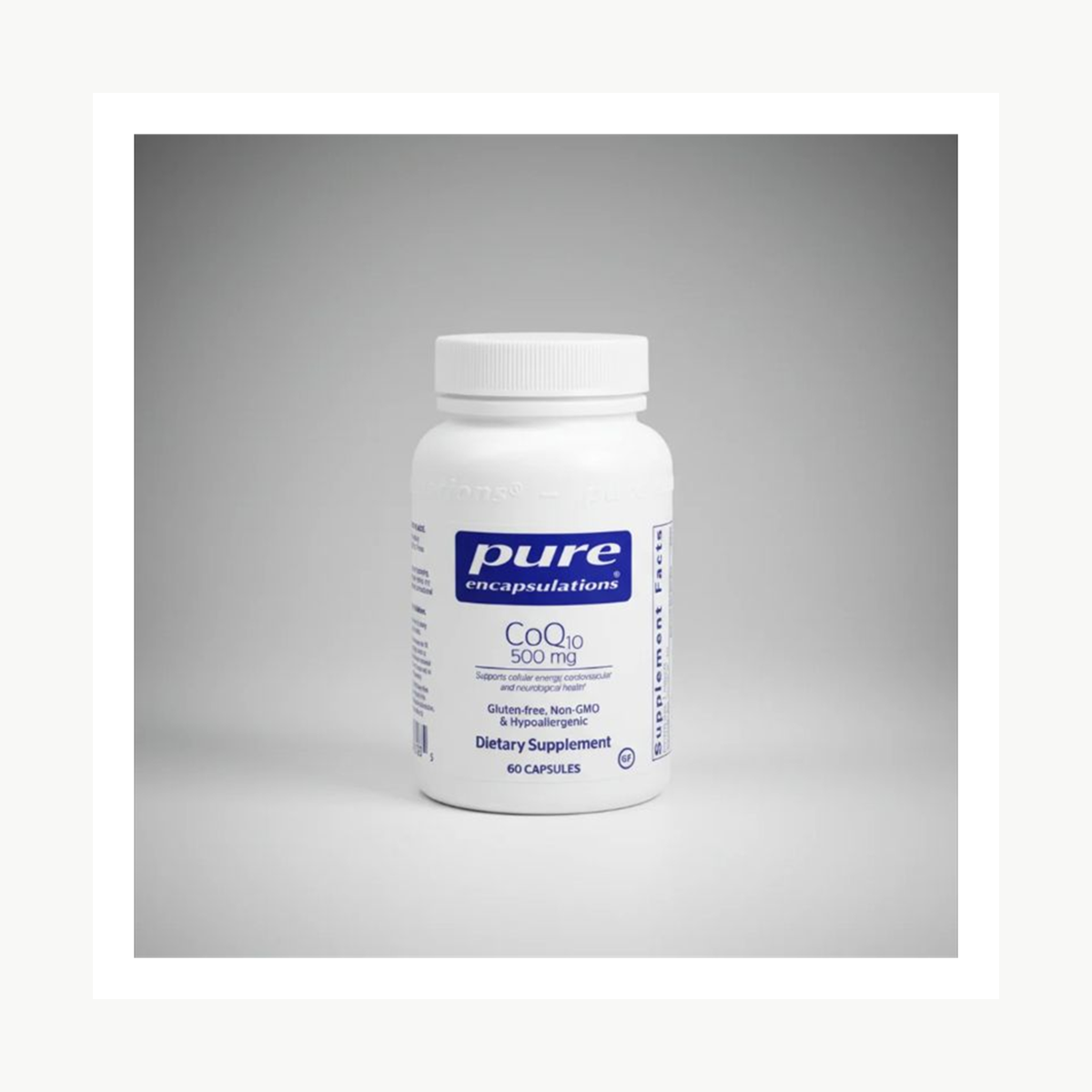 Pure Encapsulations CoQ10 - 500 mg - 60 Capsules official front label