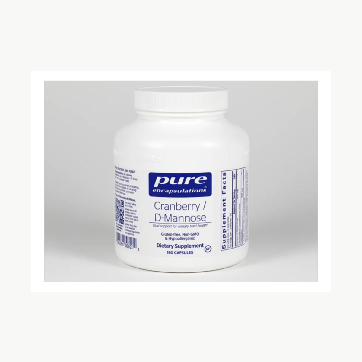 Pure Encapsulations Cranberry/D-Mannose - 180 Capsules official front label
