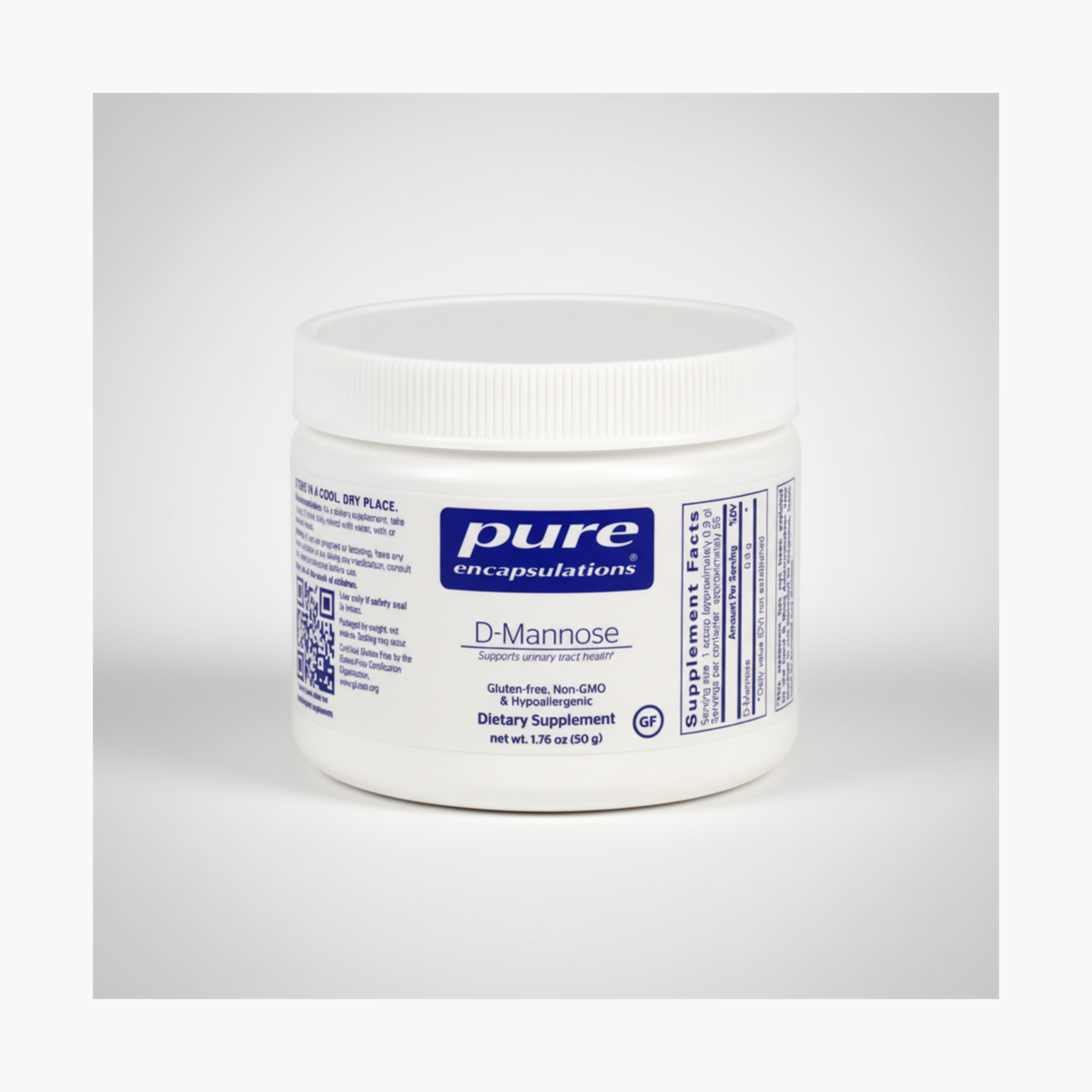 Pure Encapsulations D-Mannose Powder - 1.76 oz (50 Grams) official front label