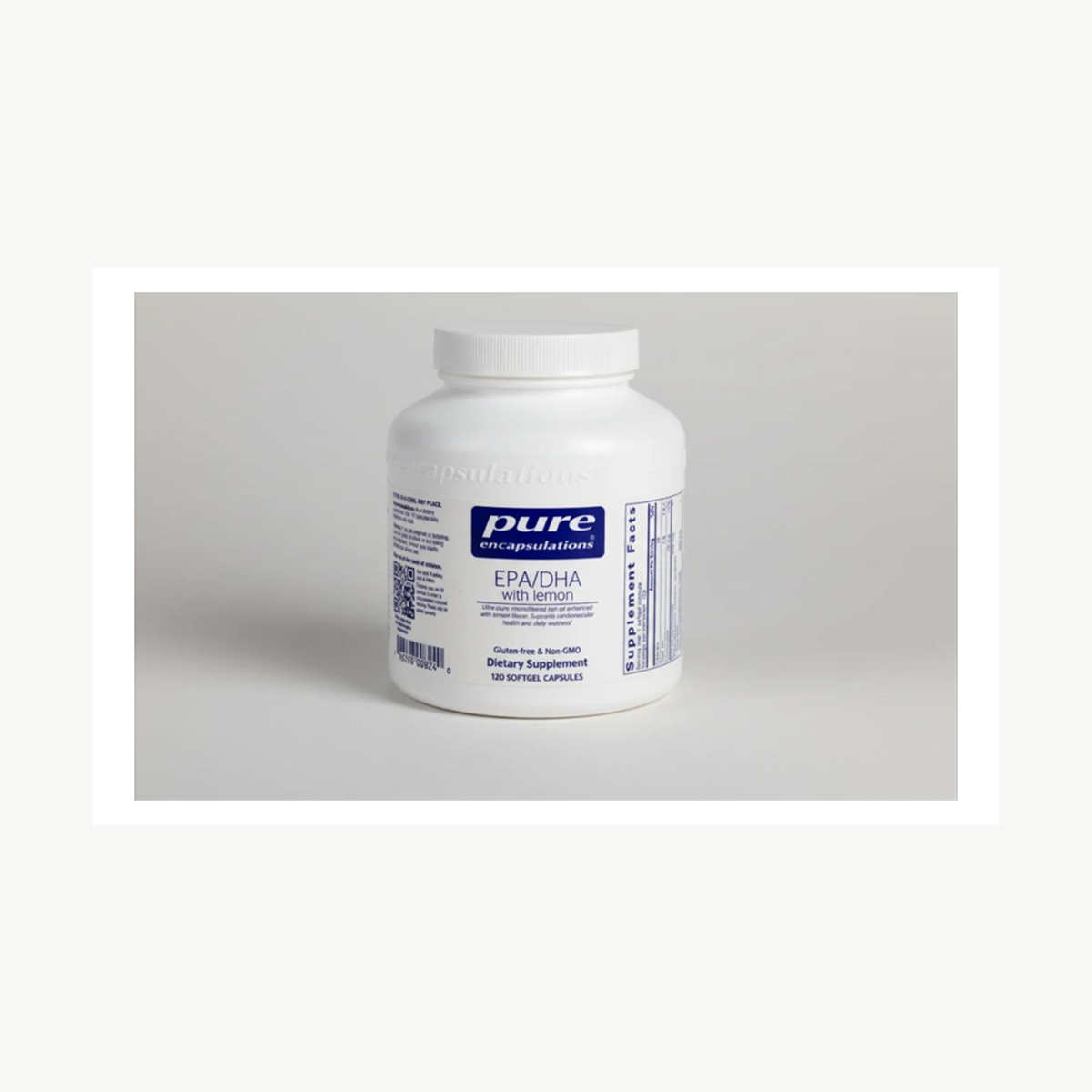 Pure Encapsulations EPA/DHA with Lemon - 120 Softgel Capsules official front label