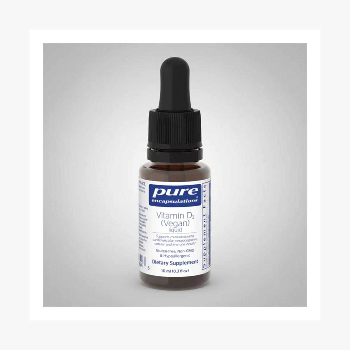 Pure Encapsulations Vitamin D3 (Vegan) - 0.3 fl. oz (10 ml) official front label